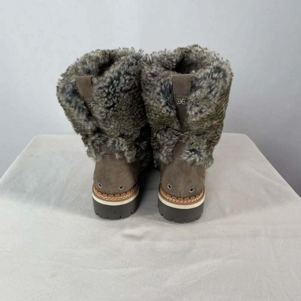Sam‎ Edelman Blanche Fur Boot in Grey Brown Size 8.5